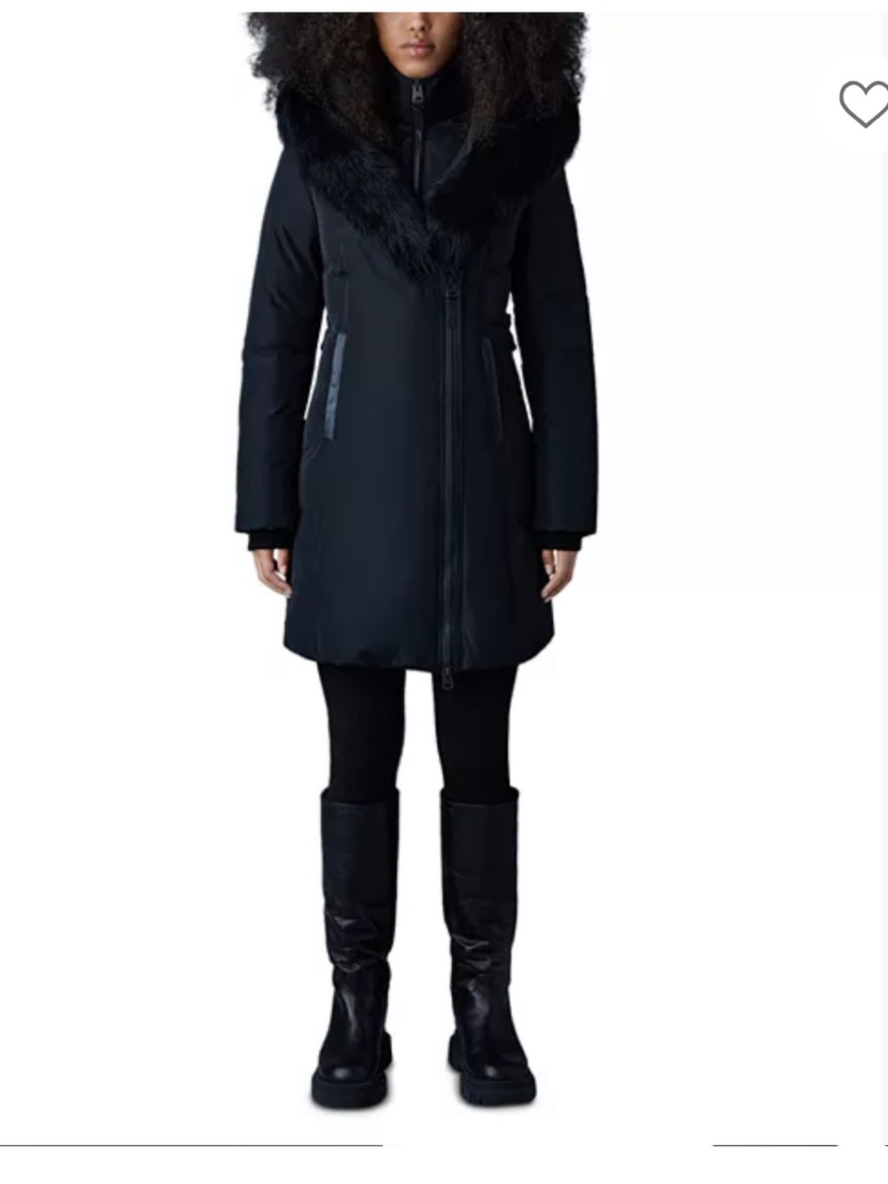Mackage Black kay hooded shearling Coat